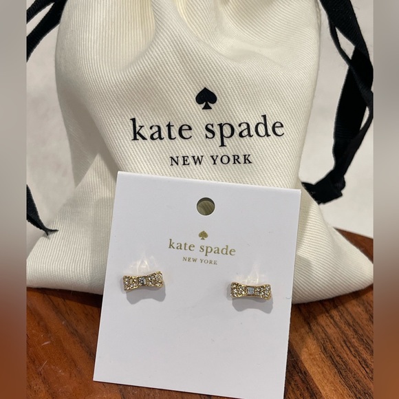 Kate Spade “Ready Set Bow” Gold Tone Earrings - Picture 1 of 3